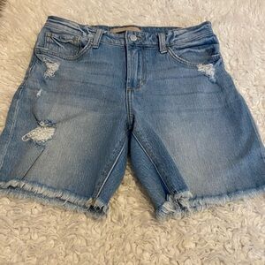 Joe's Jeans Ripped Bermuda Shorts 27 raw hem high waist